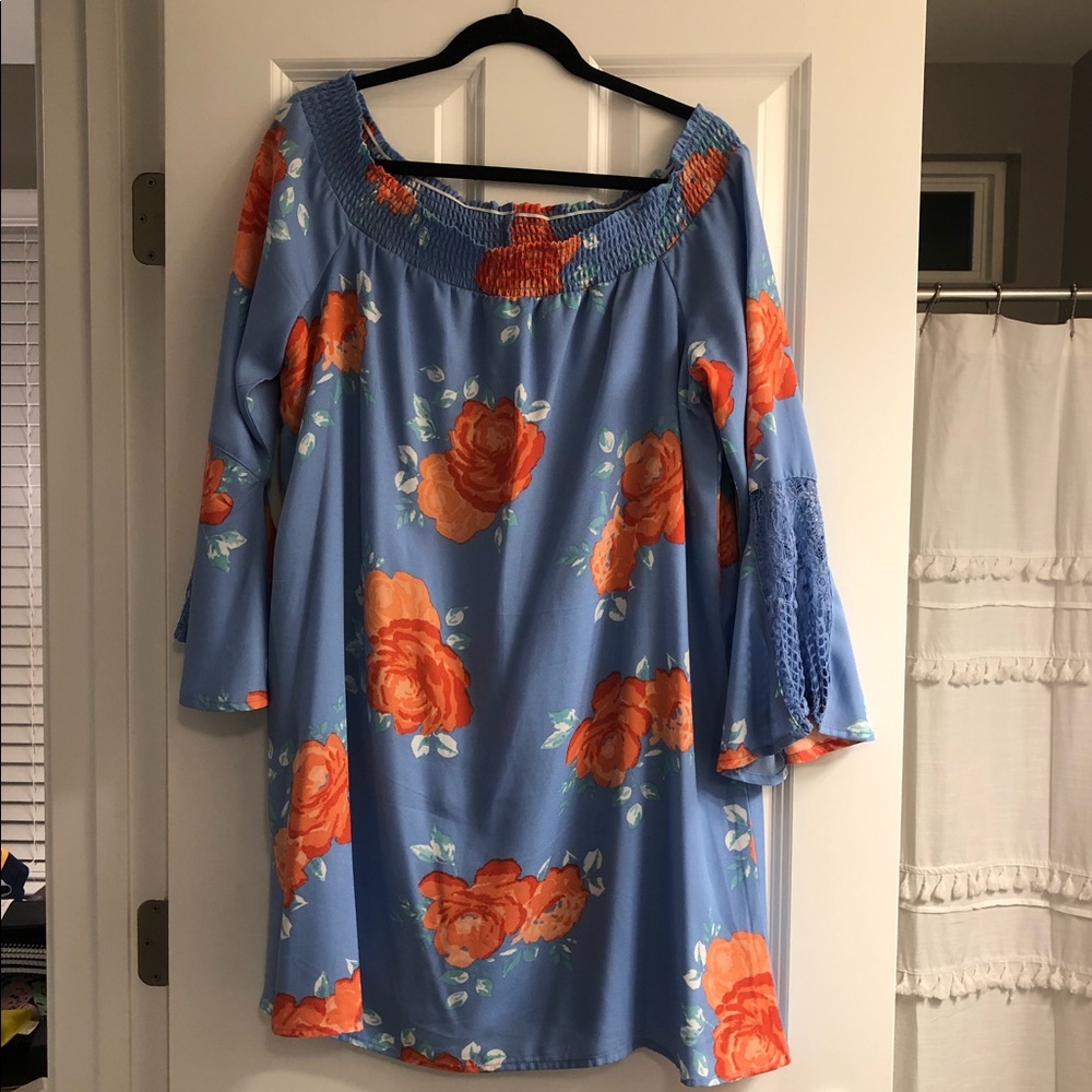 Off The Shoulder Floral Mini Dress